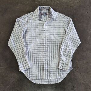 Robert‎ Graham Shirt Mens Small White Button Up Classic Embroidered Flip Cuff